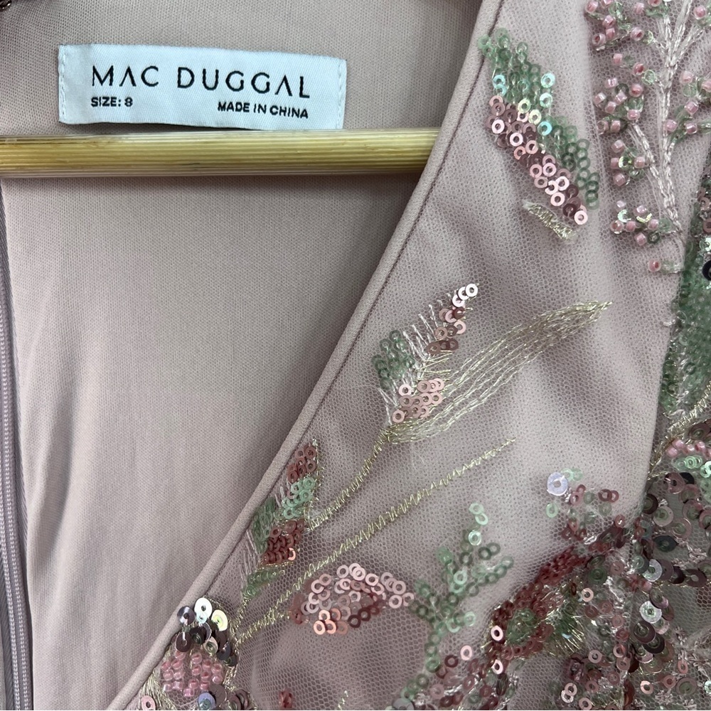 NEW $598 MAC DUGGAL 67880 FLORAL EMBELLISHED SHORT SLEEVE GOWN SIZE 8 - Picture 10 of 17